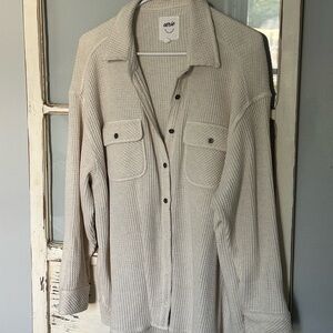 Aerie Waffle Knit Button Down